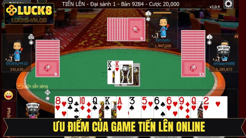 Tiến Lên Online Tại Luck8 - Sân Chơi Có Mức Thưởng Hấp Dẫn 5 Ưu điểm nổi bật giúp tiến lên online hấp dẫn